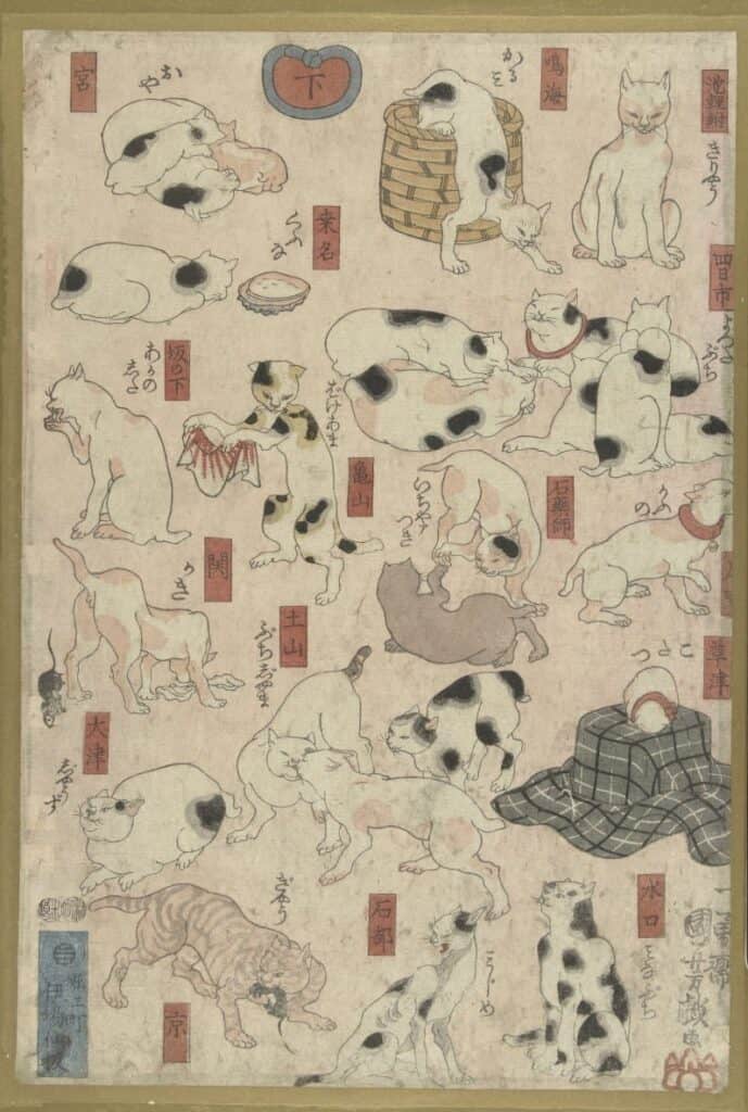 Gatti come le 53 stazioni della Tokaido_Kuniyoshi_web(dominio pubblico)