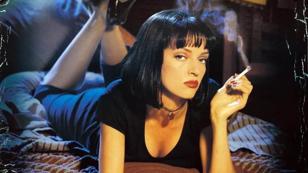 Uma Thurman in Pulp Fiction (1994,Quentin Tarantino)  - Photo Credits noteverticali.it
