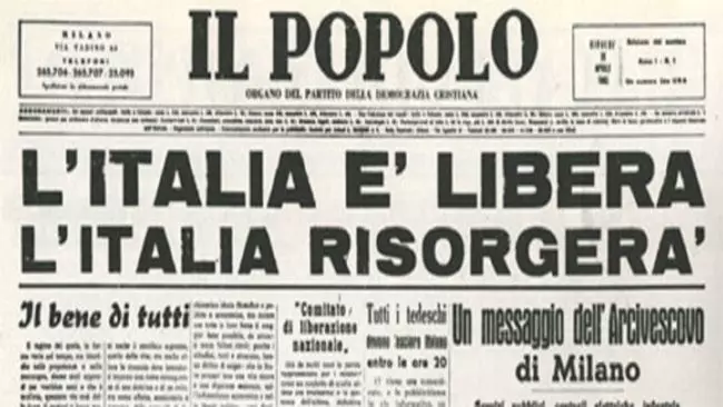 L'Italia è libera. Il comunicato sui giornali. Photo Credits: l'informazione.eu