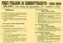 Manifesto Fasci Italiani Combattimento