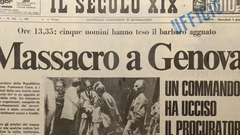 Francesco Coco: la prima vittima delle Brigate Rosse Photo credits: Il secolo XIX.