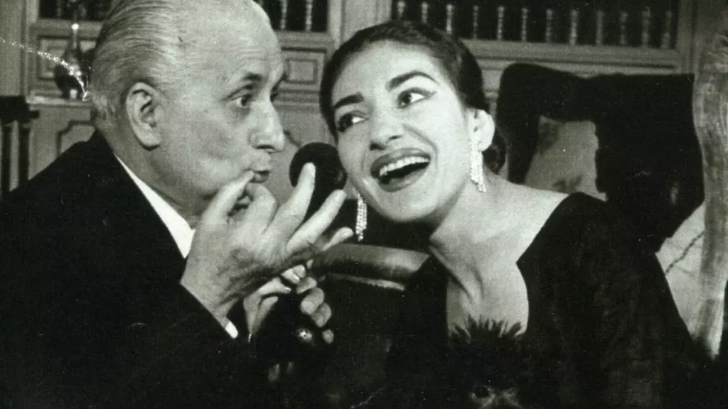 Maria Callas ed il marito Giovanni Battista Meneghini