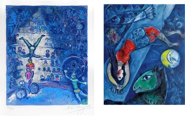 Chagall_due delle litografie a colori de "le cirque"_photocredit:wikipedia