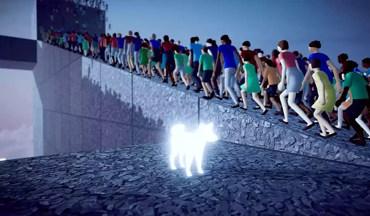 Humanity Recensione PS5 e PSVR2: segui il bianco Shiba!