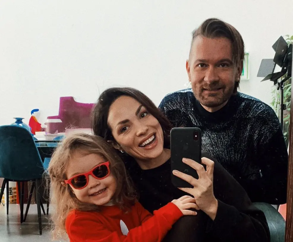 Andro con la moglie Lavinia e la figlia Bianca