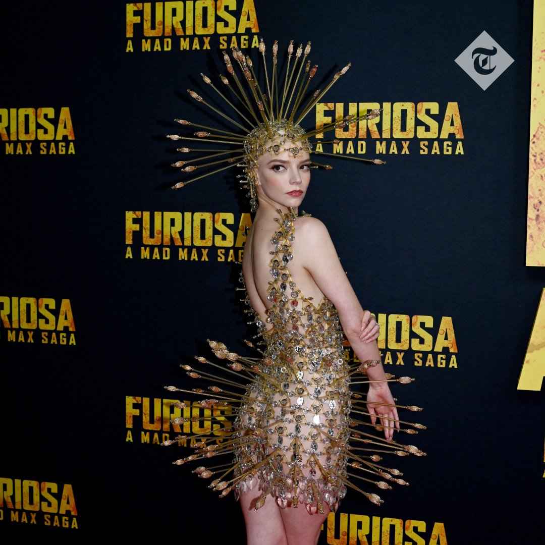 Anya Taylor-Joy sfoggia un look da collezione di Paco Rabanne durante il press tour di Furiosa: A Mad Max Saga