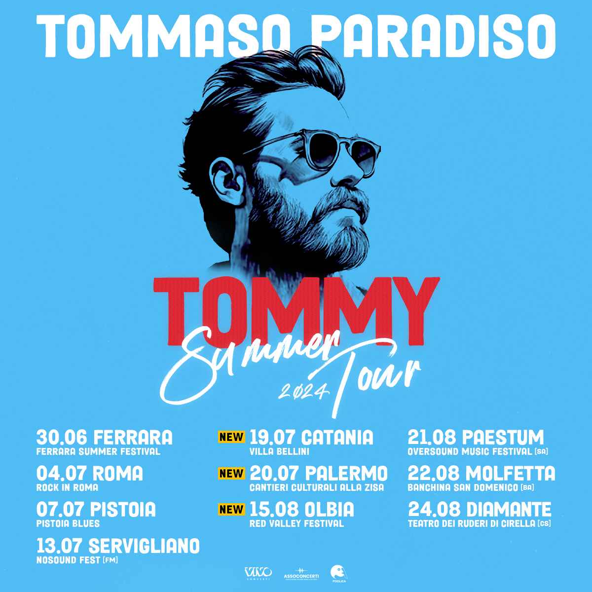 Tommaso Paradiso, arriva la tournée estiva con ”Tommy Summer Tour 2024”