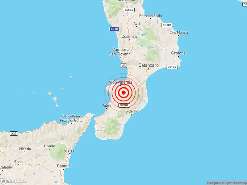 Terremoto oggi in Calabria, forte scossa di magnitudo 3.5 nel Vibonese