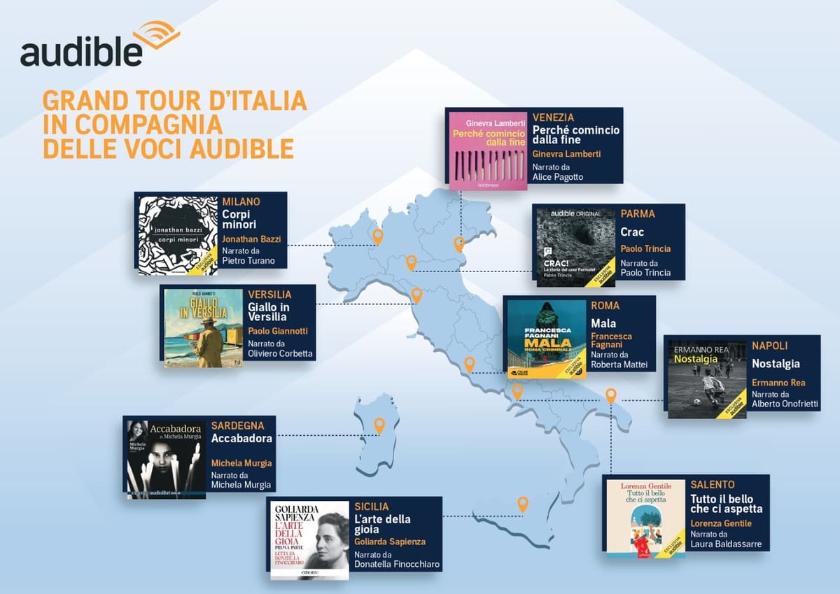 Grand Tour d’Italia in compagnia di Audible: Viaggio audioletterario alla scoperta del Bel Paese 