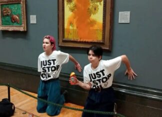 Londra, attivisti di ‘Just Stop Oil’ lanciano zuppa sui ‘Girasoli’ di Van Gogh