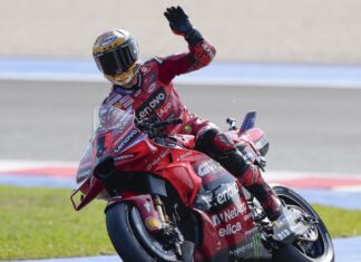 MotoGP del GP dell’Emilia Romagna, la Sprint Race va a Francesco Bagnaia