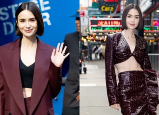 Il colore di questo autunno 2024 è il burgundy (e lo ha confermato Lily Collins durante il tour di Emily in Paris)