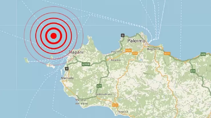 Scossa di terremoto a Trapani