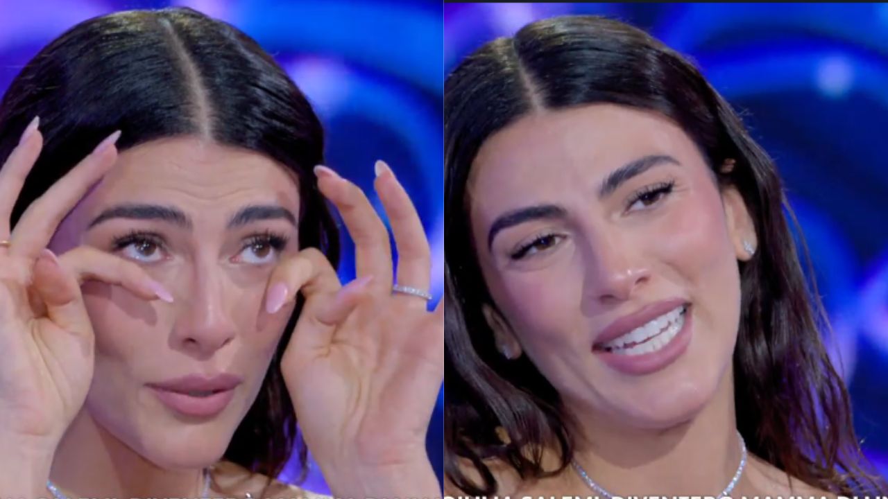 Giulia Salemi annuncia il sesso del bambino che aspetta da Pierpaolo Pretelli a Verissimo