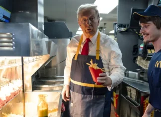 Trump frigge le patatine al McDonald’s ma “è vuoto ed è tutto finto”: cerchiamo di capire