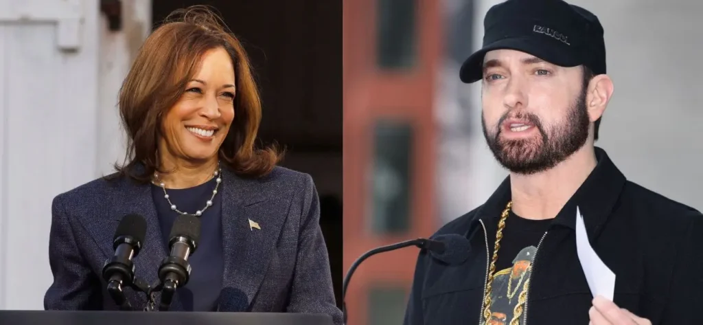 Eminem, il discorso a Detroit per Kamala Harris