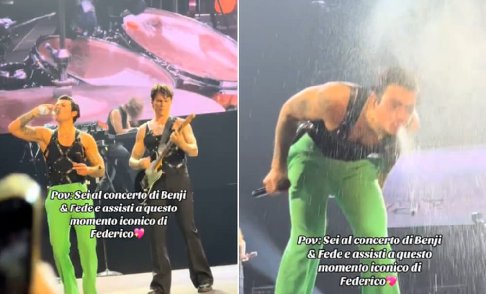 Benji e Fede, Federico sputa acqua sul pubblico durante il concerto: esplode la polemica sui social