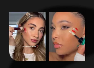 Perché il Candy Cane blush trend su TikTok è super adorabile (e perfetto per le feste)