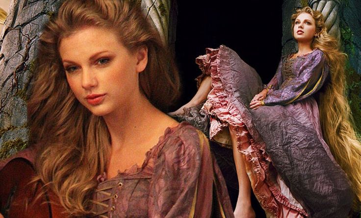 Taylor Swift in Rapunzel Disney, fotografata da Annie Leibovitz, foto da Pinterest