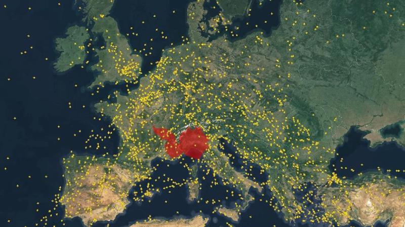 Traffico aereo nord Italia 