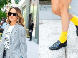 Quest’estate sì al preppy style e sì ai calzini giallo canarino (parola di Rita Ora)