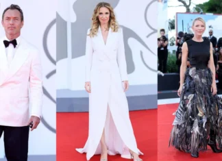 I look del red carpet della quinta serata di Venezia 82: Jude Law in bianco, Cate Blanchett in piumage