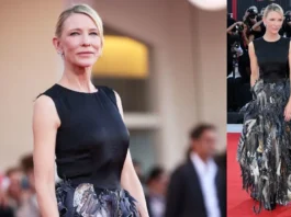 I look beauty della quinta serata di Venezia 82: Cate Blanchett riporta la riga laterale sul red carpet