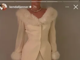 Kendall Jenner indossa un tailleur vintage Thierry Mugler alla festa di Natale dei Kardashian