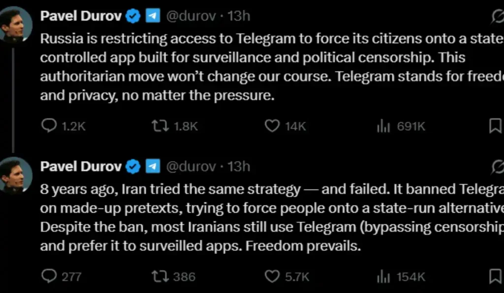 Russia Telegram - Photo Credits Pavel Durov