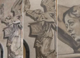 Il restauro del volontario, l’angelo che assomiglia a Giorgia Meloni e le stranezze della chiesa di San Lorenzo in Lucina