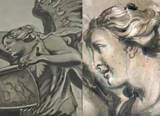 Cancellato il volto di Meloni dall’affresco a San Lorenzo in Lucina