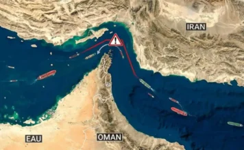 Nello stretto di Hormuz, il traffico marittimo è del tutto interrotto dopo i nuovi attacchi Usa all’Iran Stretto Hormuz Mine - Photo Credits www.lospecialegiornale.it