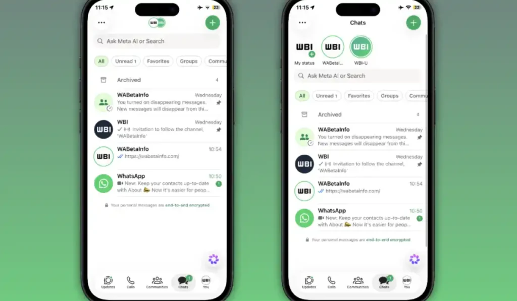 WhatsApp Aggiornamento - Photo Credits wabetainfo