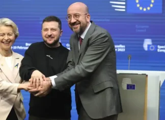 Consiglio UE, Zelensky pressa i leader: «L’Ucraina merita l’appartenenza più di tutti» Zelensky Consiglio UE - Photo Credits Europa Today